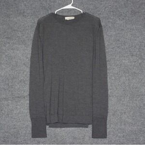 Officine Generale Mens Sweater L Gray Cozy Vintage Italian Yarn Merino Wool